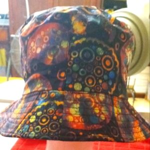 Colorful bucket hat 100% cotton can flip to all black one size fits all